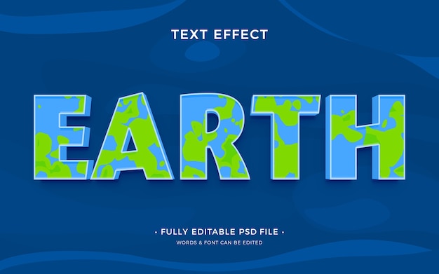 PSD earth text effect