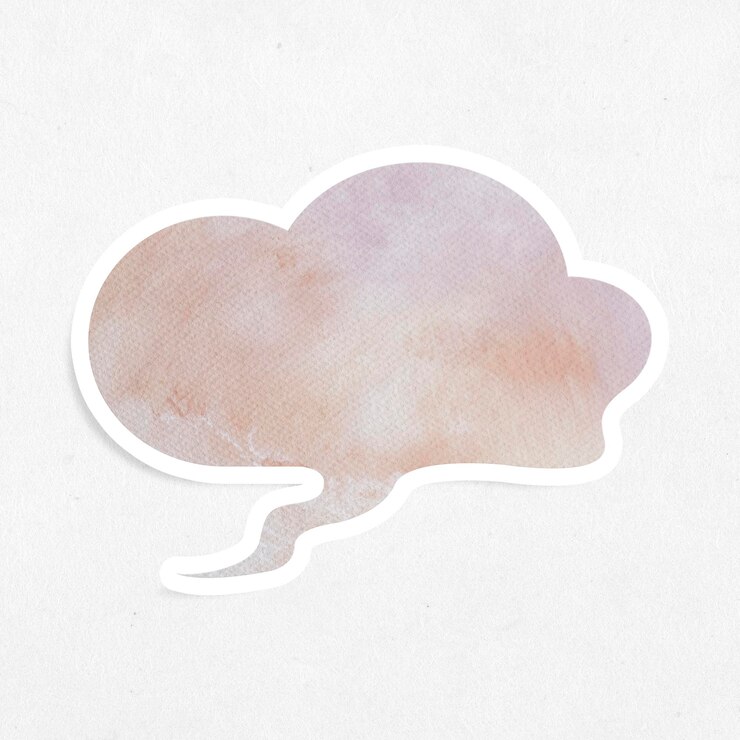 PSD earth tone speech bubble sticker design element