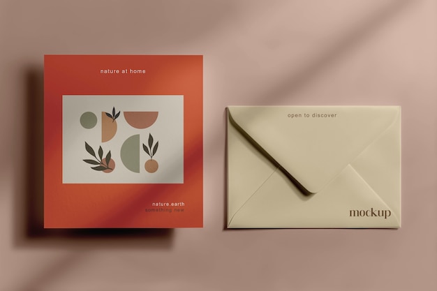 Earth tones business stationery mockup