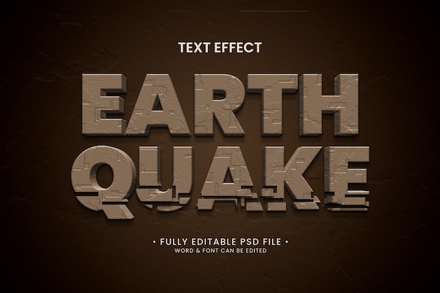 PSD earthquake  text effect