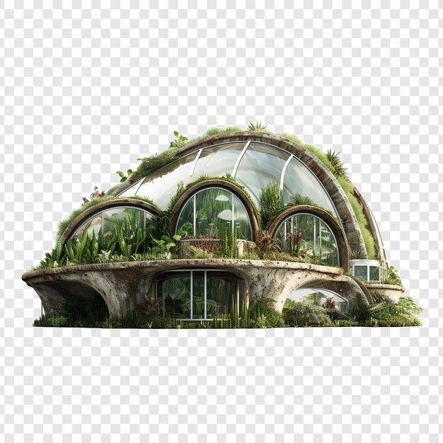 PSD 透明な背景に隔離されたearthship house