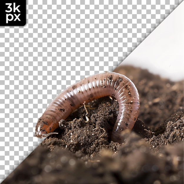 Earthworm on Transparent Background