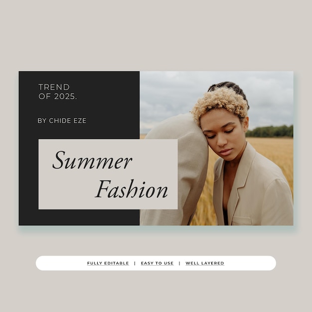 PSD earthy tone minimalist fashion youtube thumbnail template