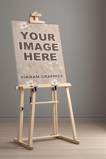 PSD easel mockup psd image white blank pages on easel