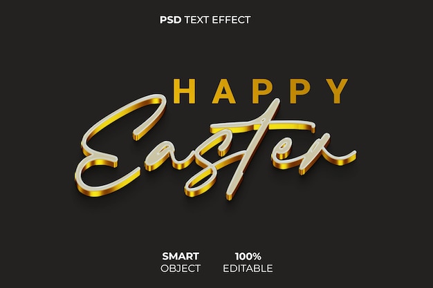 PSD easter 3d style text effect