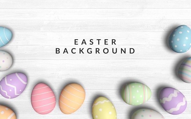 Easter backgrounds featuring soft pastel colored eggs