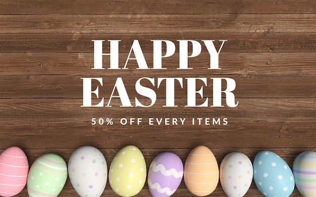 PSD easter backgrounds featuring soft pastel colored eggs