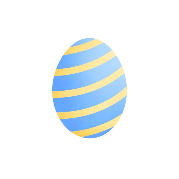 PSD easter blue egg with yellow stripes