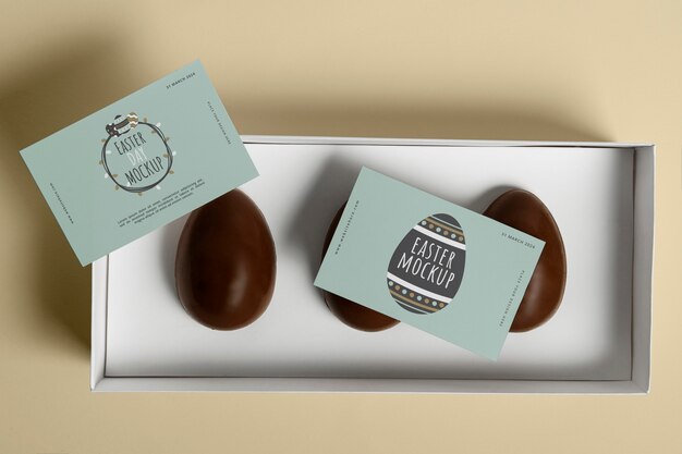 PSD easter box packaging mockup design