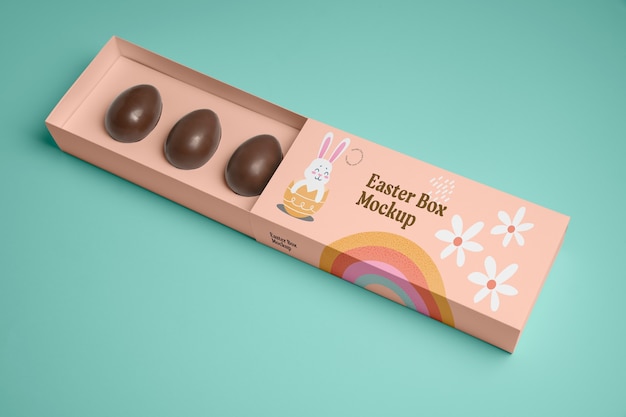 PSD easter box packaging mockup