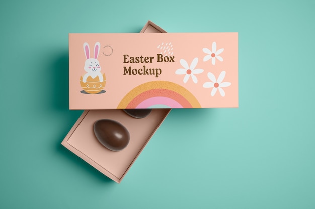 PSD easter box packaging mockup