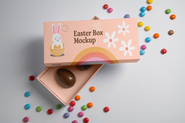 PSD easter box packaging mockup