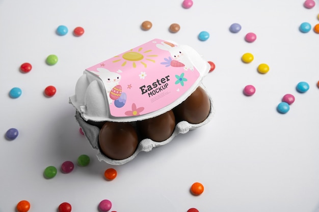 PSD easter box packaging mockup