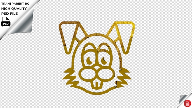 PSD Пасхальный кролик золотой цвет растворенная краска psd прозрачная