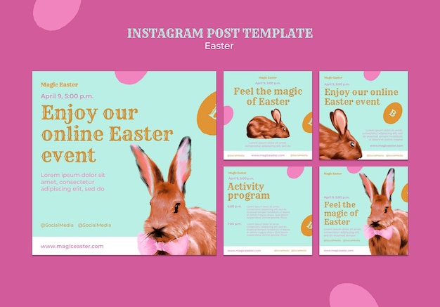 Easter bunny template design