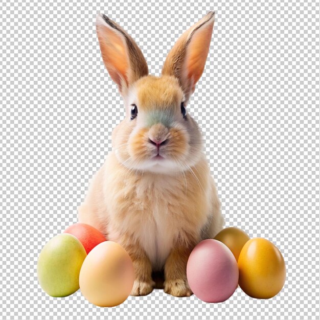 Easter bunny on transparent background