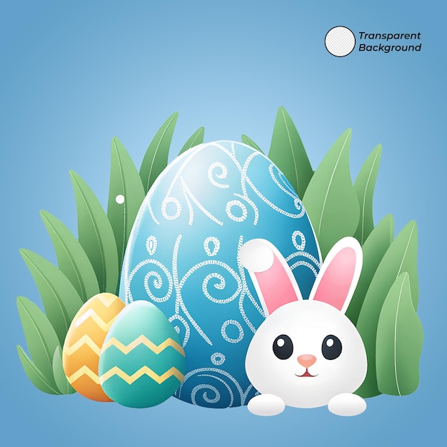 Easter Bunny with Colorful Eggs