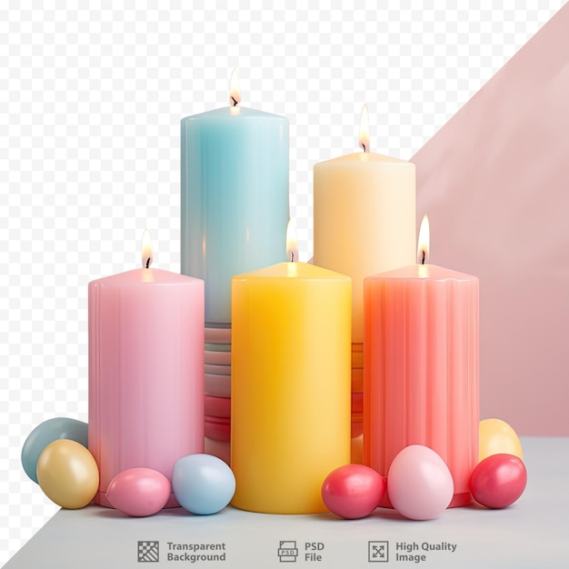 Easter candles of various colors