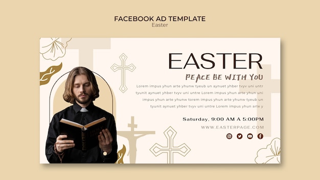 Easter celebration facebook template