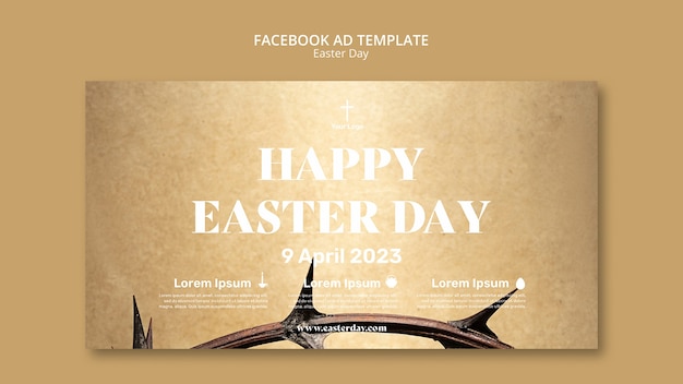 PSD easter celebration facebook template