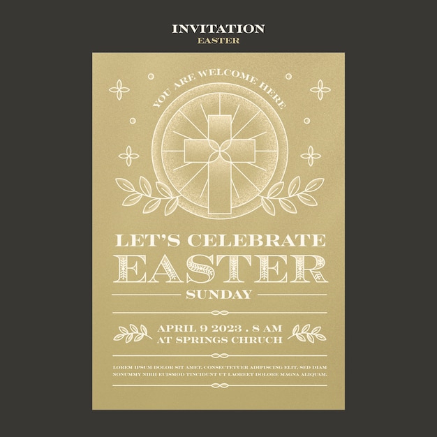 Easter celebration invitation template