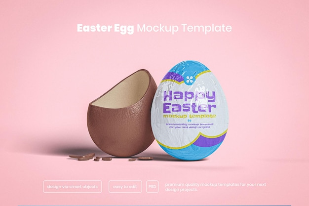 PSD mockup di uova di pasqua al cioccolato