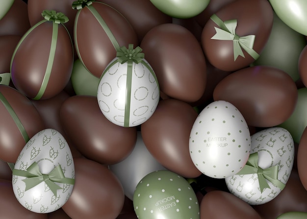 PSD mockup dell'uovo di cioccolato di pasqua