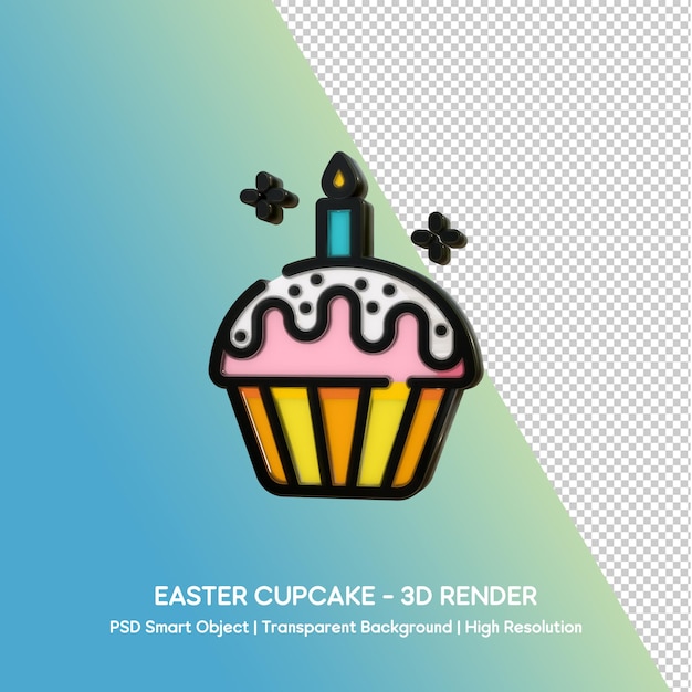 easter cupcake - 3d render