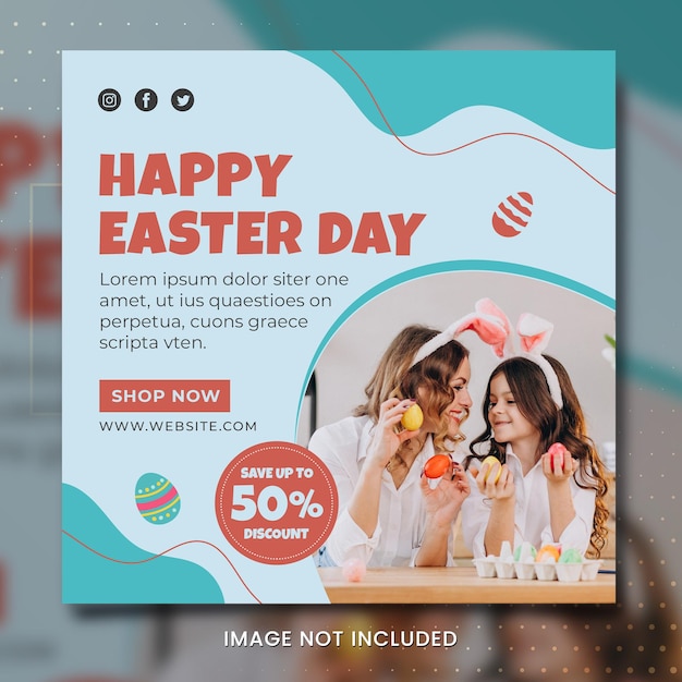 PSD easter day banner social template