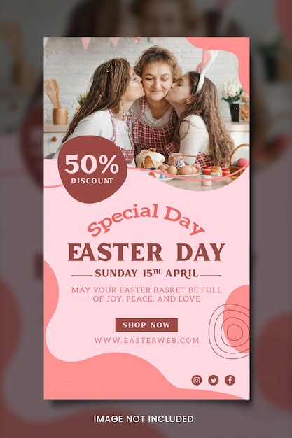 PSD easter day banner social template