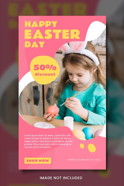 PSD easter day banner social template