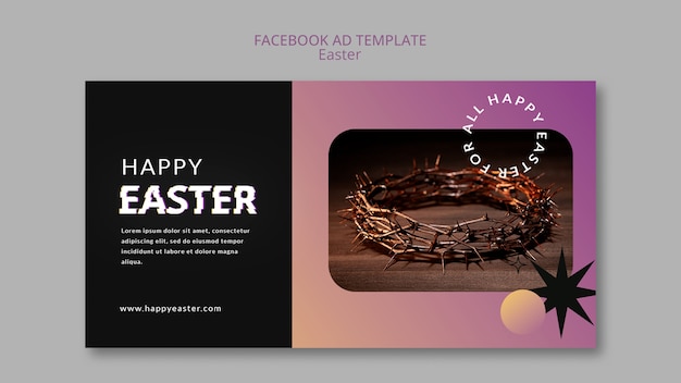 PSD easter day celebration facebook template