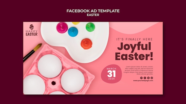 PSD easter day celebration facebook template