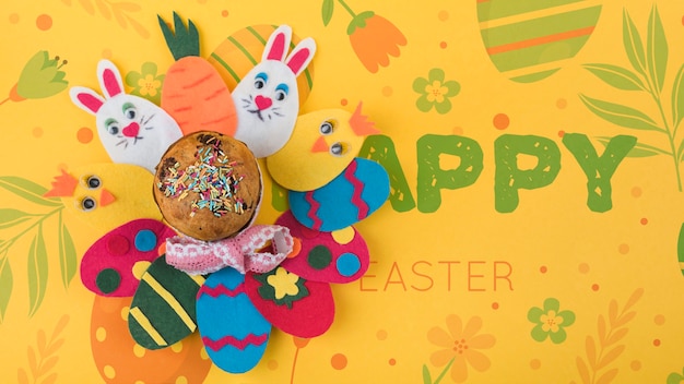 PSD easter day eggs mockup