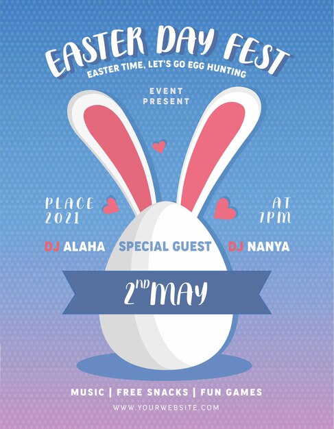 Easter day flyer template