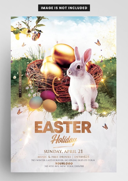 PSD easter day party event flyer design