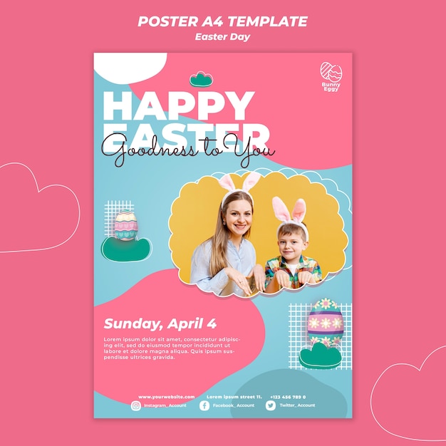 Easter day poster template