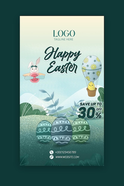 PSD easter day special offer instagram story template