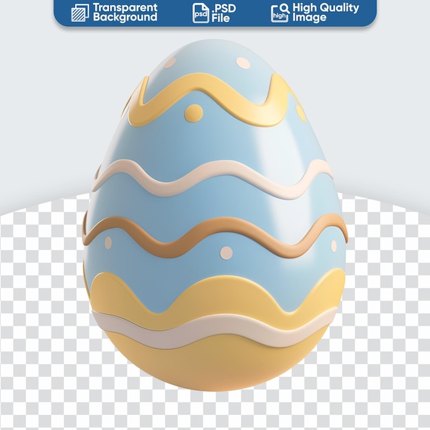 PSD uovo di pasqua in 3d rendering un cartone animato dipinto illustrazione.