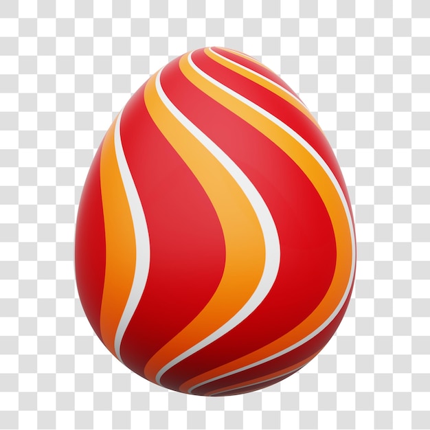 Easter egg 3d rendering icon isolated transparent background
