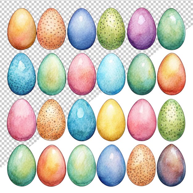 PSD easter egg collection on transparent background