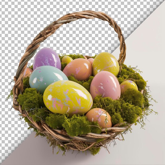 Easter egg collection on transparent background