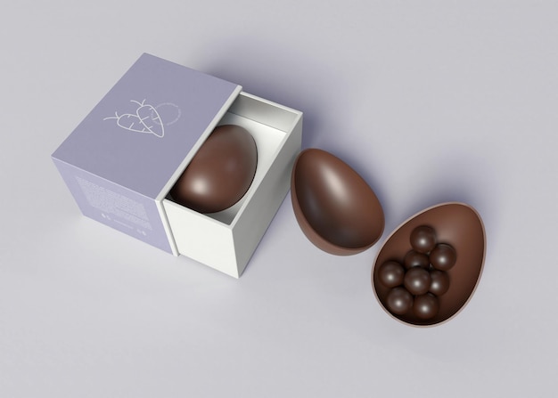 Easter egg met pakket mockup