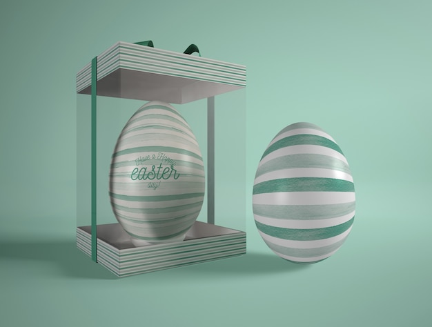 Easter egg in transparent box