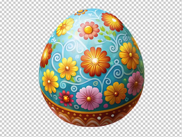 Easter egg with flowers