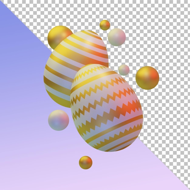 Easter eggs 3d rendering design