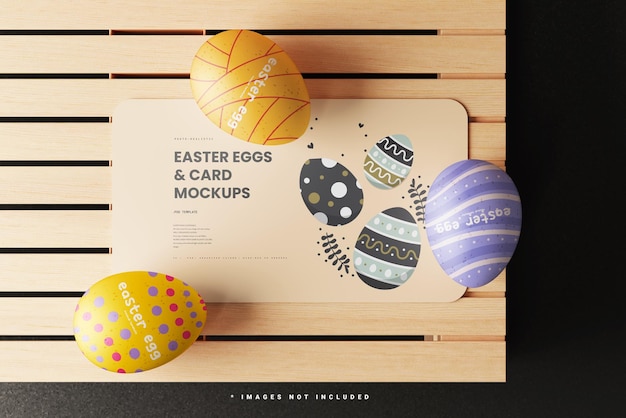 Mockup di carte di uova di pasqua