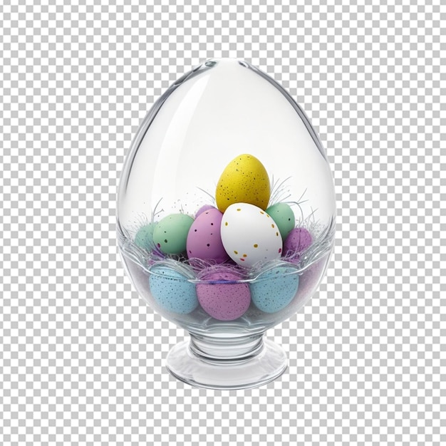 PSD easter eggs in a glass bowl