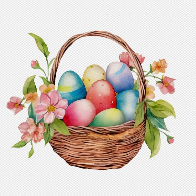 PSD easter eggs illustrated in watercolor