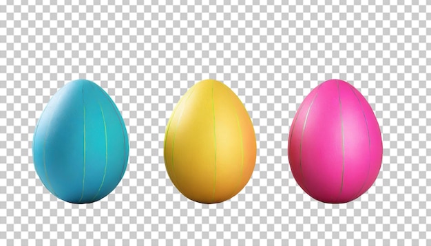 Пасхальные яйца на прозрачном фоне 3d рендеринг happy easter концепция